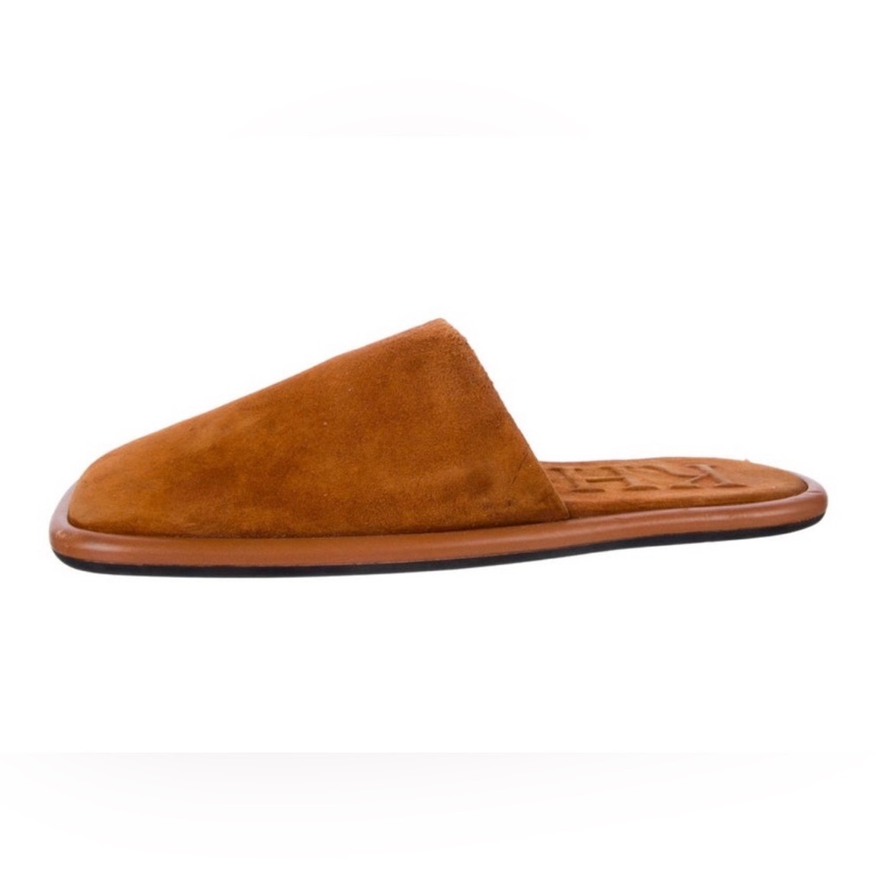KHAITE Tan Suede Slip-On Flats